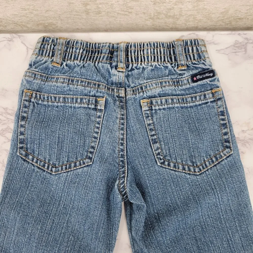 Old Navy + Children's Place Y2K Girls Denim Jeans with Embroidered Design Lot